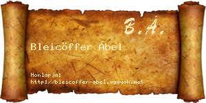 Bleicöffer Ábel névjegykártya